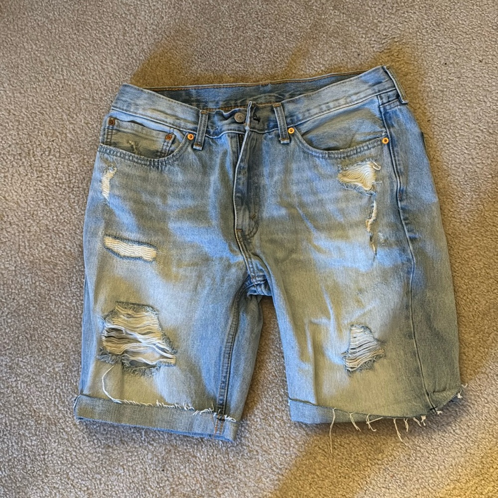 Levi’s ripped jean shorts
